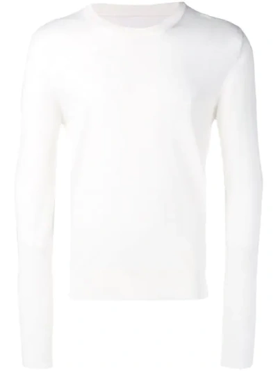 Shop Maison Margiela Pullover Mit Ellenbogen-patches In White