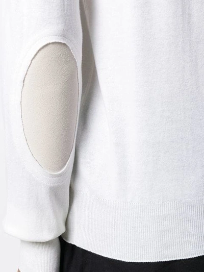 Shop Maison Margiela Pullover Mit Ellenbogen-patches In White