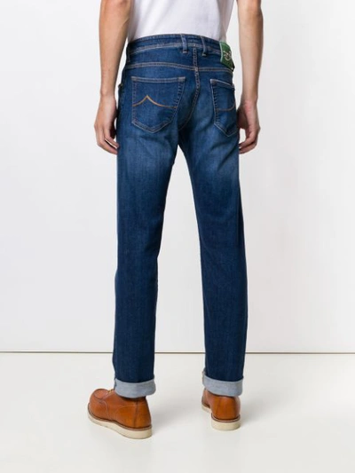 Shop Jacob Cohen Straight Leg Jeans In Blue