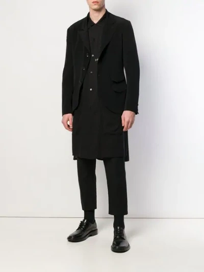 Shop Yohji Yamamoto Crepe Blazer In Black