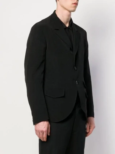 Shop Yohji Yamamoto Crepe Blazer In Black