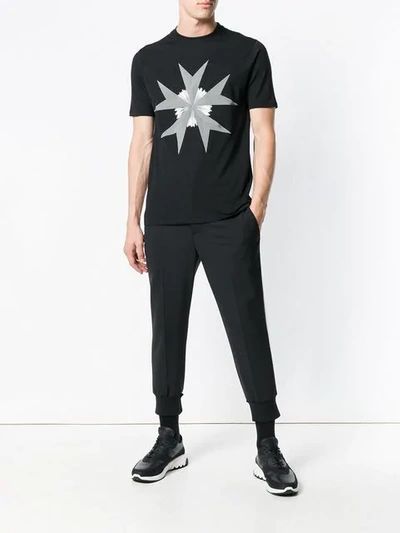 Shop Neil Barrett Star Print T-shirt In Black