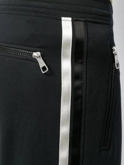 Shop Neil Barrett Side Stripe Track Pants In Black