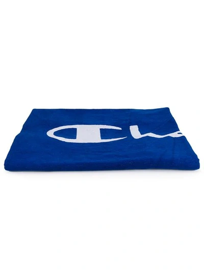 Shop Champion Logo Print Towel In Blue