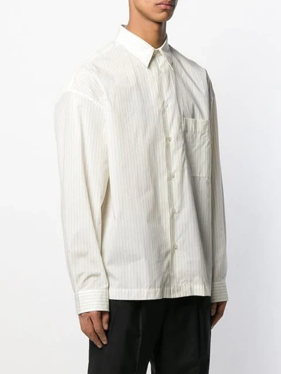 Shop Golden Goose Pinstriped Shirt In Neutrals