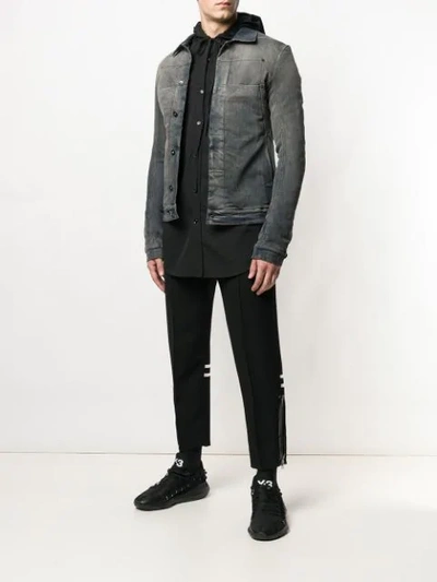 Shop Rick Owens Drkshdw Faded Denim Jacket In Grey