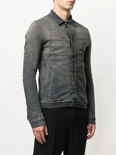 Shop Rick Owens Drkshdw Faded Denim Jacket In Grey