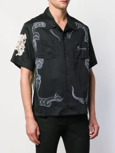 Shop Givenchy Snake & Icarus Hawaiian Shirt In 001 Black Multi