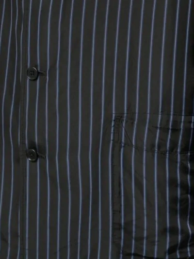 Shop Yohji Yamamoto Striped Shirt Jacket In 1-blk