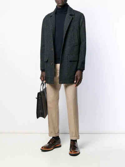 BRUNELLO CUCINELLI CHECK MIDI COAT - 灰色