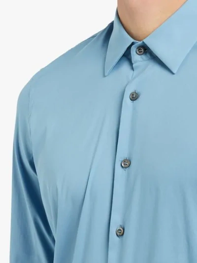Shop Prada Slim-fit Poplin Shirt In F0076 Celeste