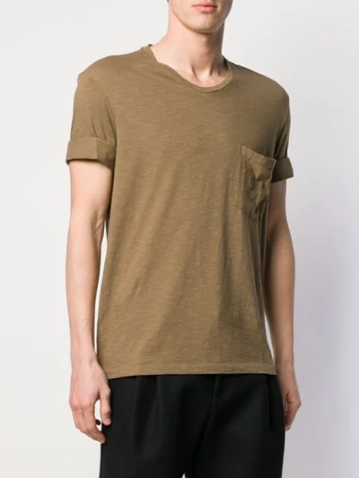 Shop Neil Barrett Chest Pocket T-shirt In Brown