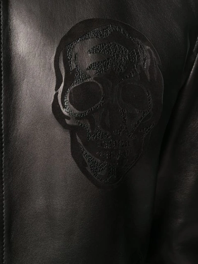 Shop Alexander Mcqueen Skull Embossed Bomber Jacket In Black