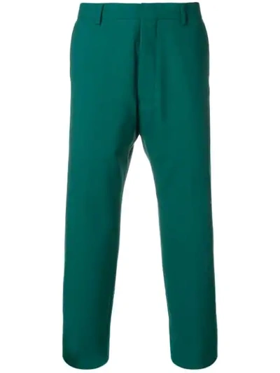 Shop Ami Alexandre Mattiussi Straight Fit Trousers In Green