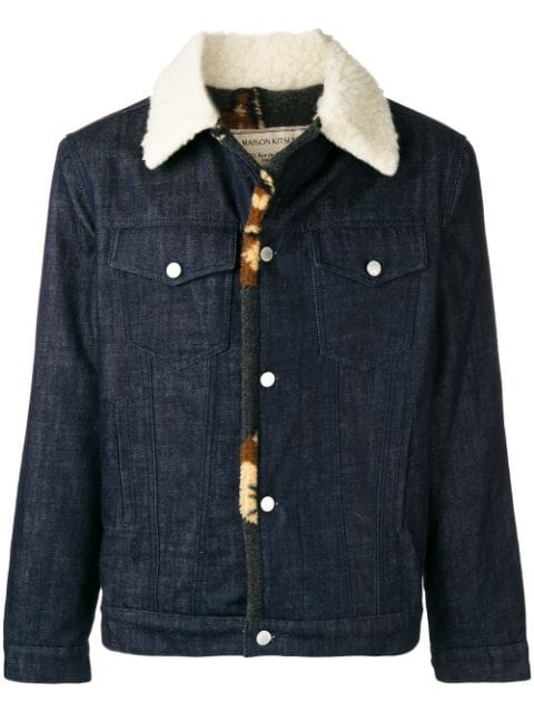 maison kitsune denim trucker jacket