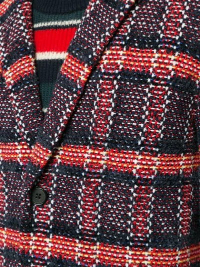 Shop Coohem Checked Tweed Jacket - Red