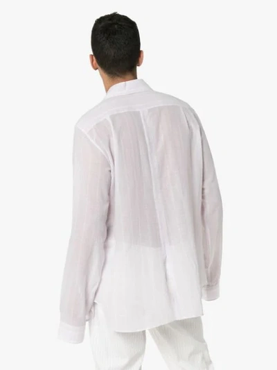 Shop Ann Demeulemeester Striped Cotton Shirt In Pink