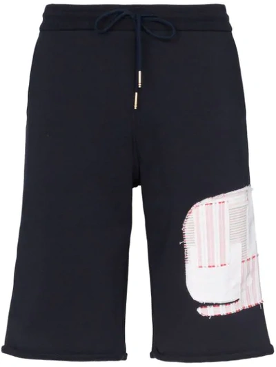 Shop Thom Browne Whale Track Shorts In Blue