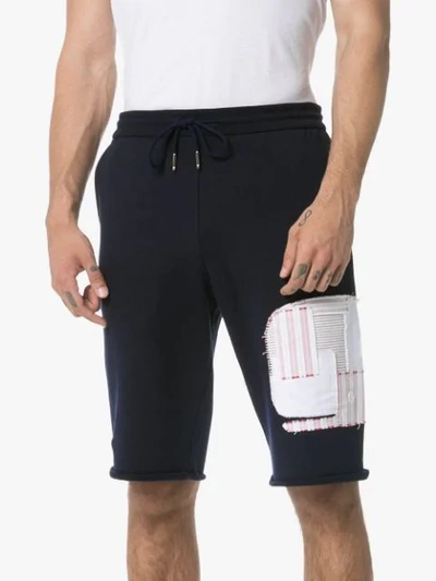 Shop Thom Browne Whale Track Shorts In Blue