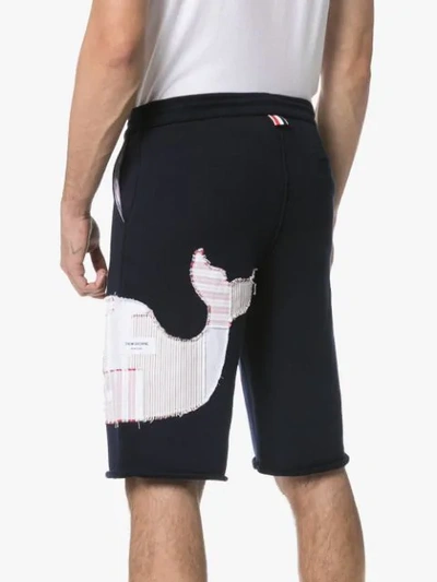 Shop Thom Browne Whale Track Shorts In Blue