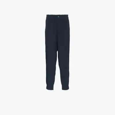 Shop Lot78 Crepe Tape Detail Track Pants In Blue