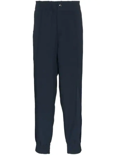 Shop Lot78 Crepe Tape Detail Track Pants In Blue