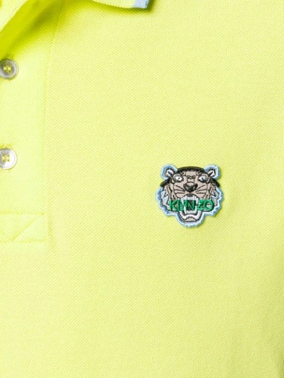 Shop Kenzo Tiger Fitted Polo Shirt In Yellow