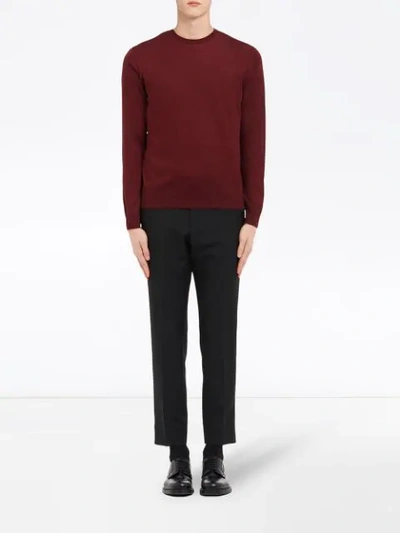 Shop Prada Slim-fit Sweater In Red