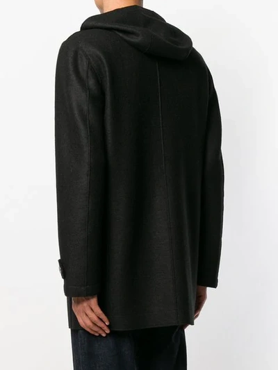 Shop Harris Wharf London Zipped Hooded Coat In 199 Black