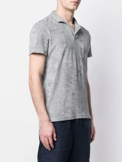 Shop Orlebar Brown Chest Pocket Polo Shirt In Grey