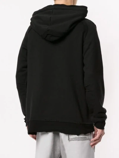 Shop Carpe Diem Casual Raw Hem Hoodie In Black