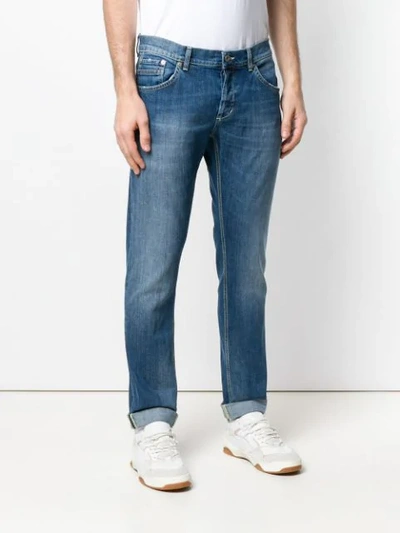 Shop Dondup Straight Leg Jeans In Blue