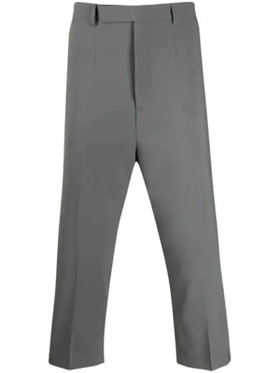 Shop Rick Owens Dropped Crotch Trousers In Grey