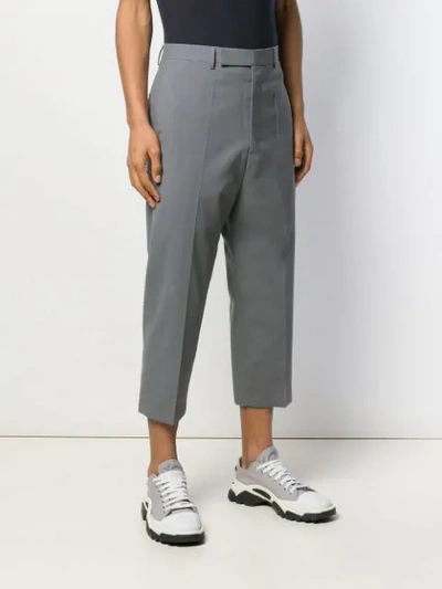 RICK OWENS DROPPED CROTCH TROUSERS - 灰色