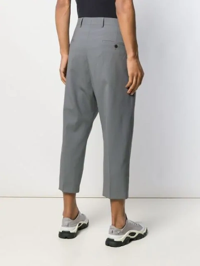 Shop Rick Owens Dropped Crotch Trousers In Grey