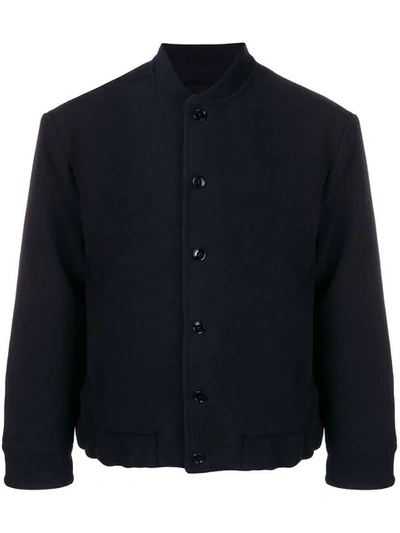 Shop Mp Massimo Piombo Buttoned Bomber Jacket In 001 Blue