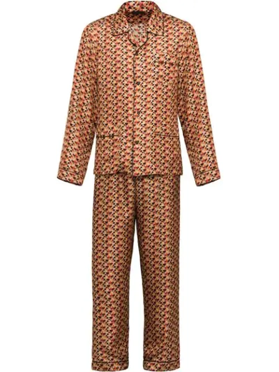 Shop Prada Silk Twill Pajama - Yellow