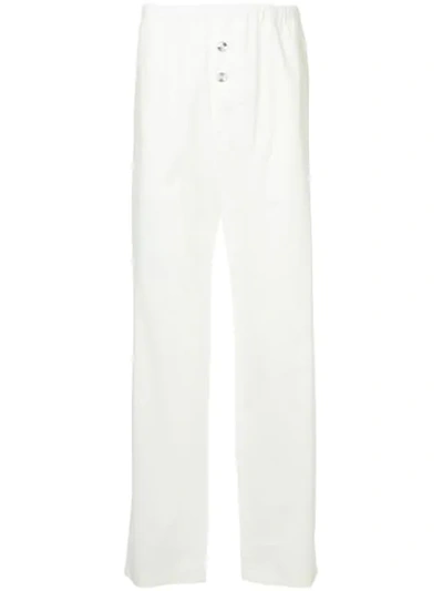 elasticated waist straight trousers