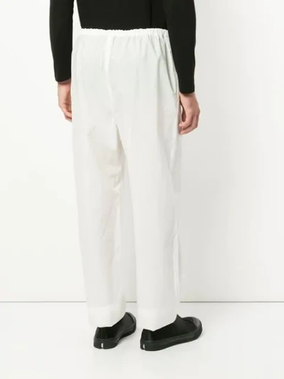 Shop Jil Sander Elasticated Waist Straight Trousers In White