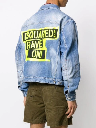 Shop Dsquared2 Rave On Denim Jacket In Blue