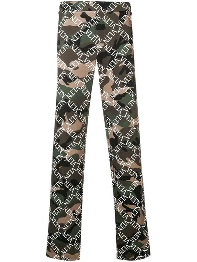 Shop Valentino Camouflage Vltn Track Pants In Green