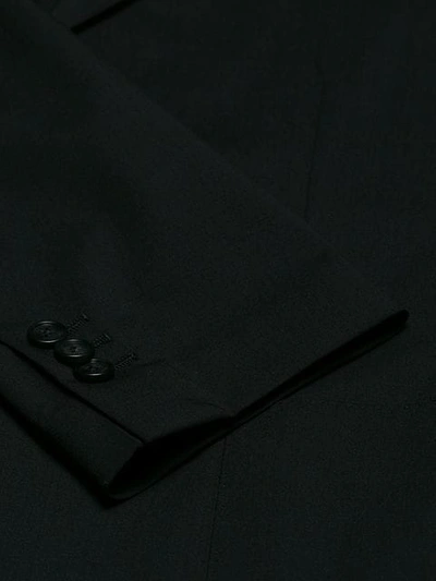 Shop Versace Two Button Blazer In Black