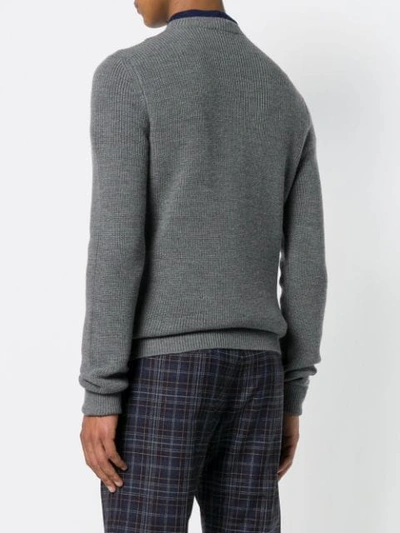 Shop Al Duca D'aosta Rib Knit Fitted Sweater In Grey