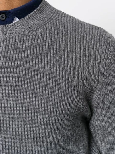 Shop Al Duca D'aosta Rib Knit Fitted Sweater In Grey