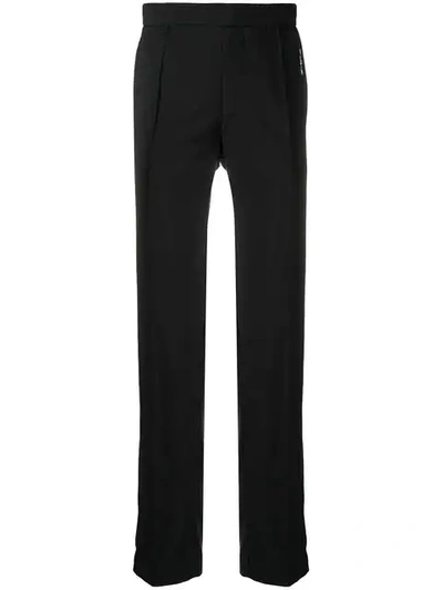 Shop Valentino Piped Straight Fit Trousers In Black
