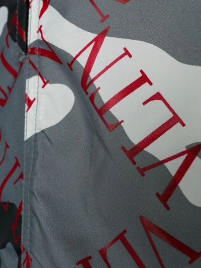 Shop Valentino Logo Print Swimshorts In Grey