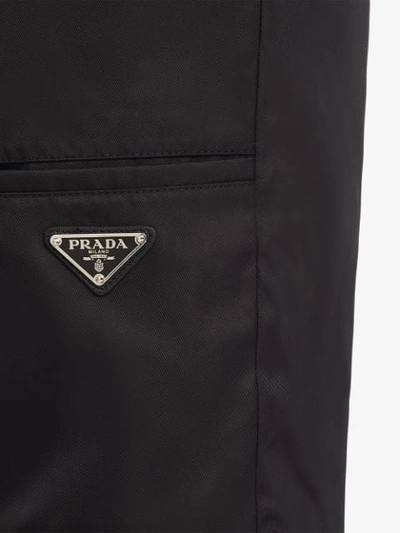 Shop Prada Technical Fabric Bermuda Shorts In Black