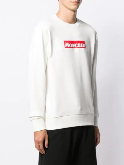 Shop Moncler Logo Print Sweatshirt In White