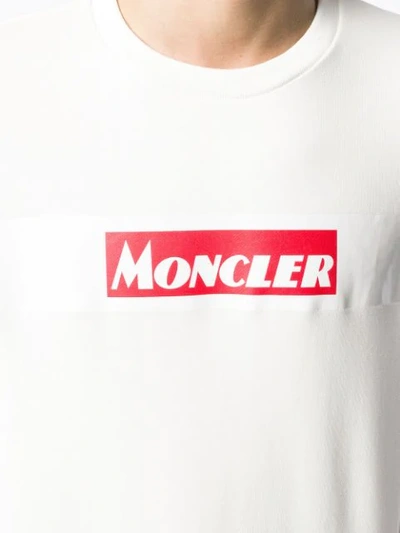 Shop Moncler Logo Print Sweatshirt In White