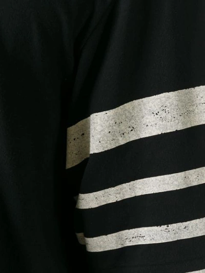 Shop Yohji Yamamoto Striped Sleeves T-shirt - Black